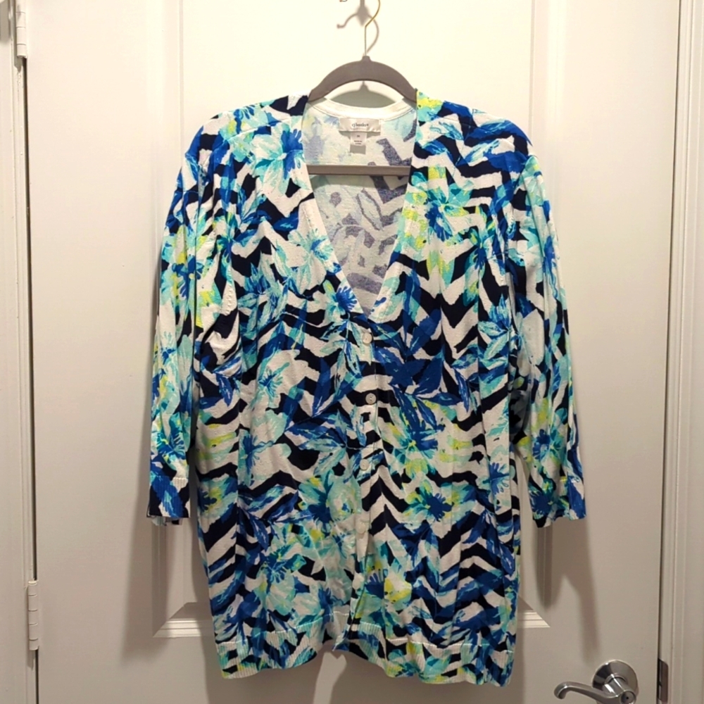 Floral and Chevron Patterned Top